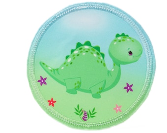 Fabric - Velcro - Patch for school bags - Dino dinosaur - customizable with name - also as pendant or ironing patch