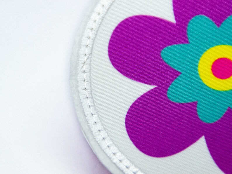 Fabric Velcro Patch for School Bags Flower Purple Etsy