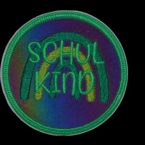 Reflector Velcro patch rainbow for the satchel or backpack optionally with name also as a pendant or to iron on green image 3