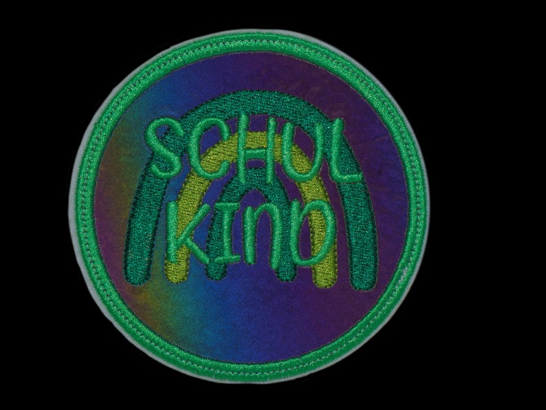 Reflector Velcro patch rainbow for the satchel or backpack optionally with name also as a pendant or to iron on green image 3