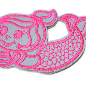 Reflector Velcro Patch Mermaid Patch for School Ranches Also as Pendant or Ironpatch Enrolment 2021 image 1