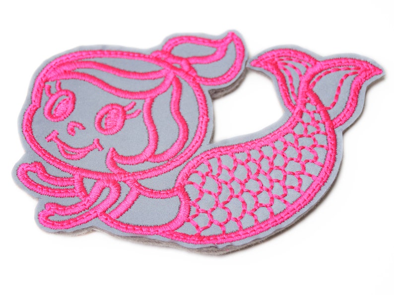 Reflector Velcro Patch Mermaid Patch for School Ranches Also as Pendant or Ironpatch Enrolment 2021 image 1