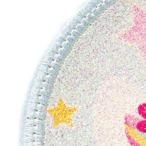 Glitter Velcro Patch for satchels Unicorn customizable with name also as a pendant or strap patch image 2