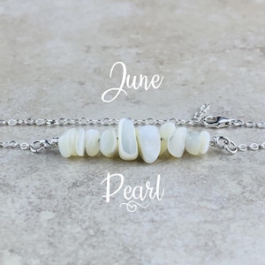June Birthstone Bracelet, Pearl Bracelet, Silver or Gold, White Pearl Bracelet for Women, Gift for her, Birthday Gift