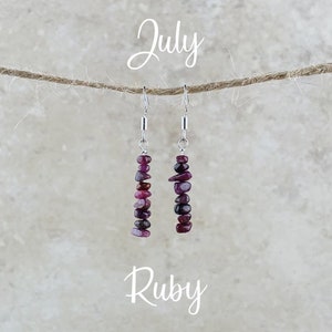July Birthstone Earrings, Ruby Earrings, Silver or Gold, Red Ruby Earrings for Women, Gift for her, Birthday Gift