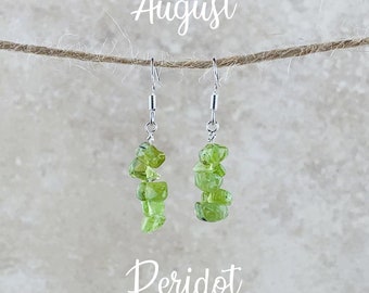 August Birthstone Earrings, Peridot Earrings, Silver or Gold, Green Peridot Earrings for Women, Gift for her, Birthday Gift