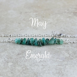 May Birthstone Bracelet, Emerald Bracelet, Silver or Gold, Green Emerald Bracelet for Women, Gift for her, Birthday Gift