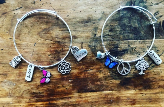 Fits All Sizes Charm Bangle Bracelets Custom Bracelet Etsy