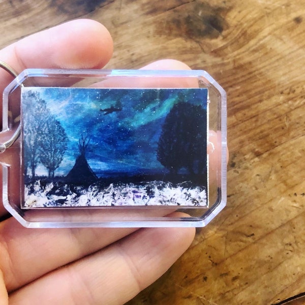 Northern lights art print keychain series