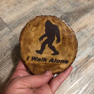 Wood burned Sasquatch home decor, wood burned bigfoot decor, bigfoot gifts, sasquatch gifts