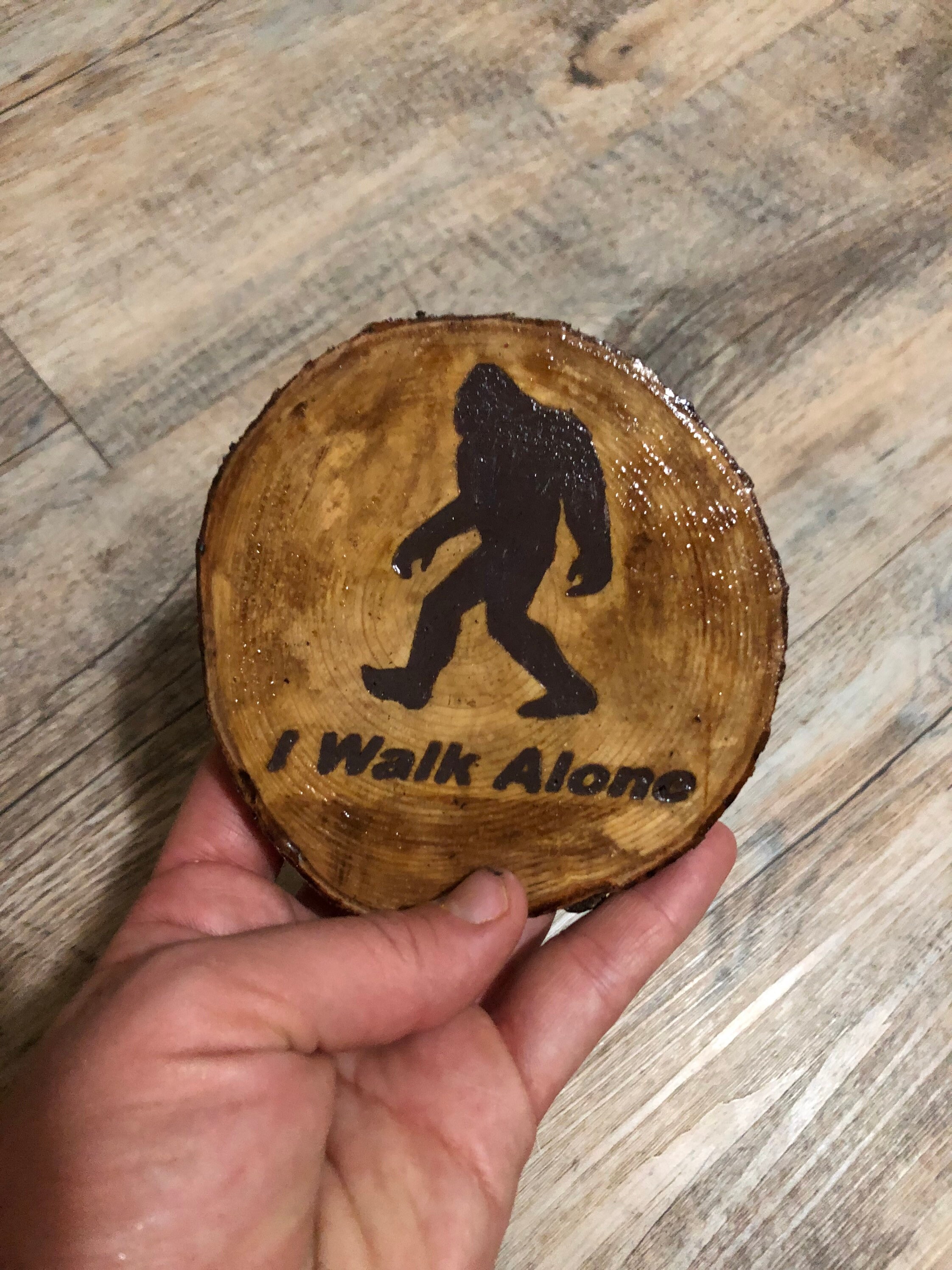 Wood burned Sasquatch home decor, wood burned bigfoot decor, bigfoot gifts, sasquatch gifts