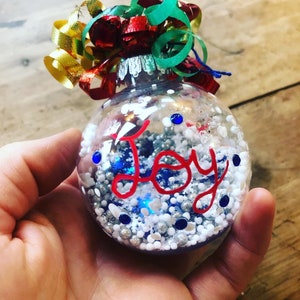 Confetti joy ornament, noel ornament, Christmas ornament, festive, Christmas, confetti, notbreakable, jingle bells, christmas tree,