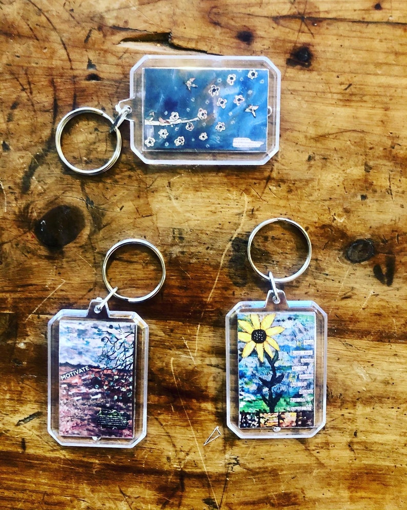 picture keychains Inspiring art print keychains