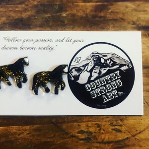 Bling plastic Hand drawn horse studs, horse lover, riding, western Jewlery, cowgirl
