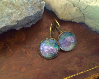 Northern Lights glass Bronze Earrings Yukon Northern Lights Collection