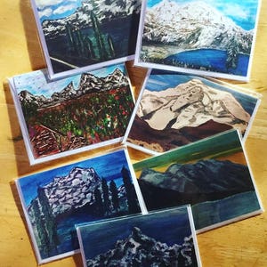 Berg inspiriert Karte Set von 7 Liebe Karte, Abenteuer-Karte, Reisekarte, Berg-Karte, Liebe Zitat, A6, leer innen