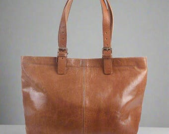 Leather 2 way Tote bag - Tan