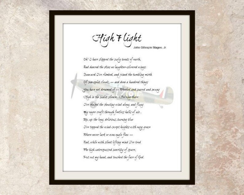 Printable Poem High Flight Instant Download | Etsy