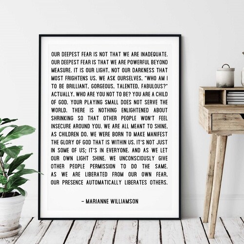 Our Deepest Fear Print Motivational Quote Poster - Etsy