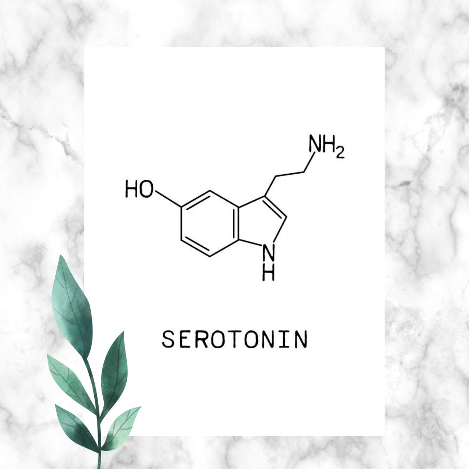 Serotonin Printable Wall Art, Serotonin Wall Art, Chemistry Print ...