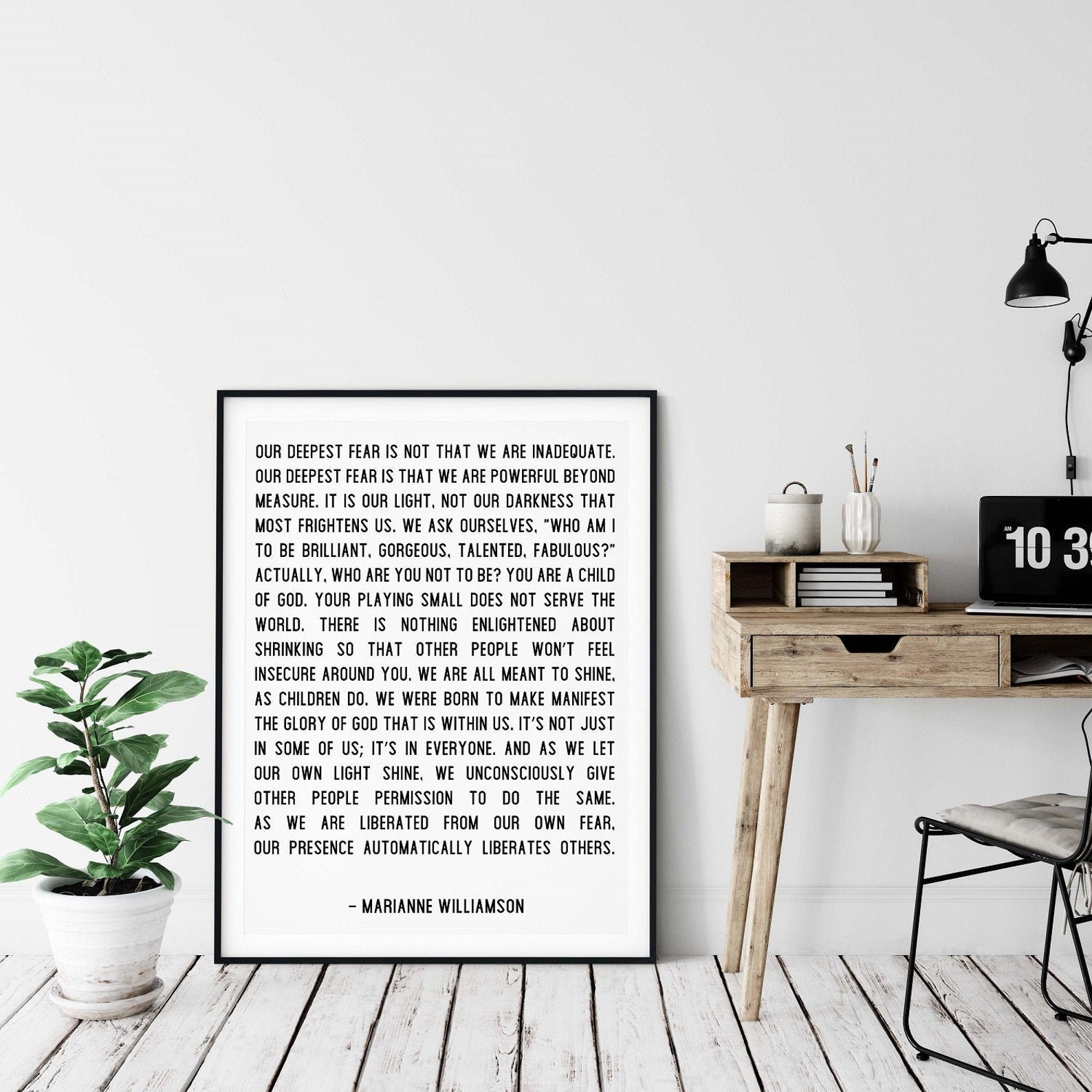 Our Deepest Fear Printable Wall Art, Motivational Wall Art, Motivational Print, Marianne ...