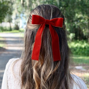 Rust Velvet Hair Bow Barrette, Delicate Hair Bow, Gift for Her, Classic  Hair Bow, Brigitte Hair Bow, Rust Orange Hair Bow 