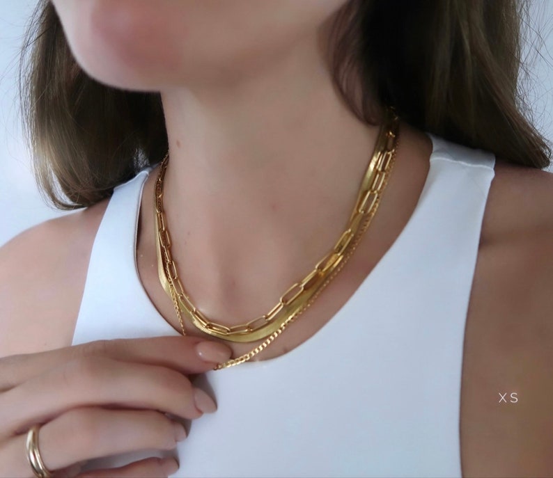 Cuban Link Necklace, Gold-Plated Curb Chain Necklace, Gold Chain Choker, Gold Chunky Chain Necklace, Minimalist Gold Jewelry image 9