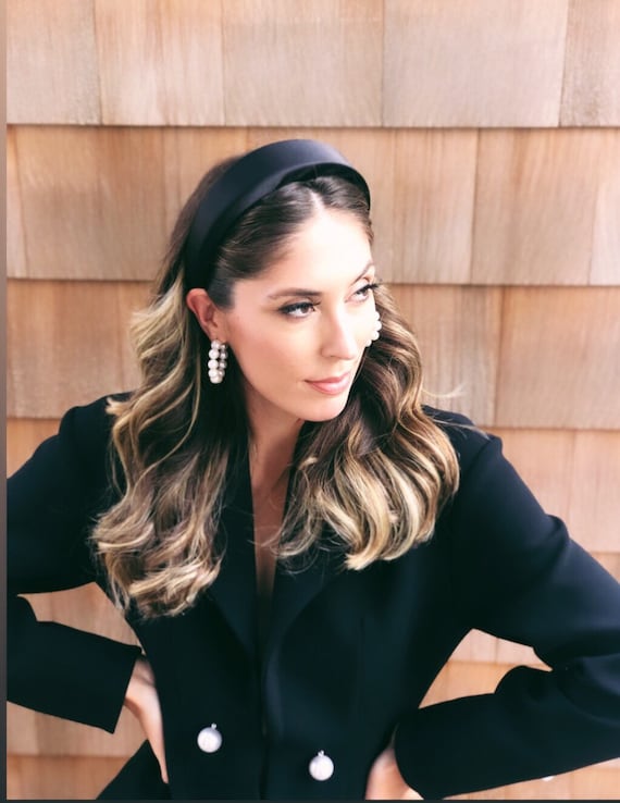 Black cheap satin headband