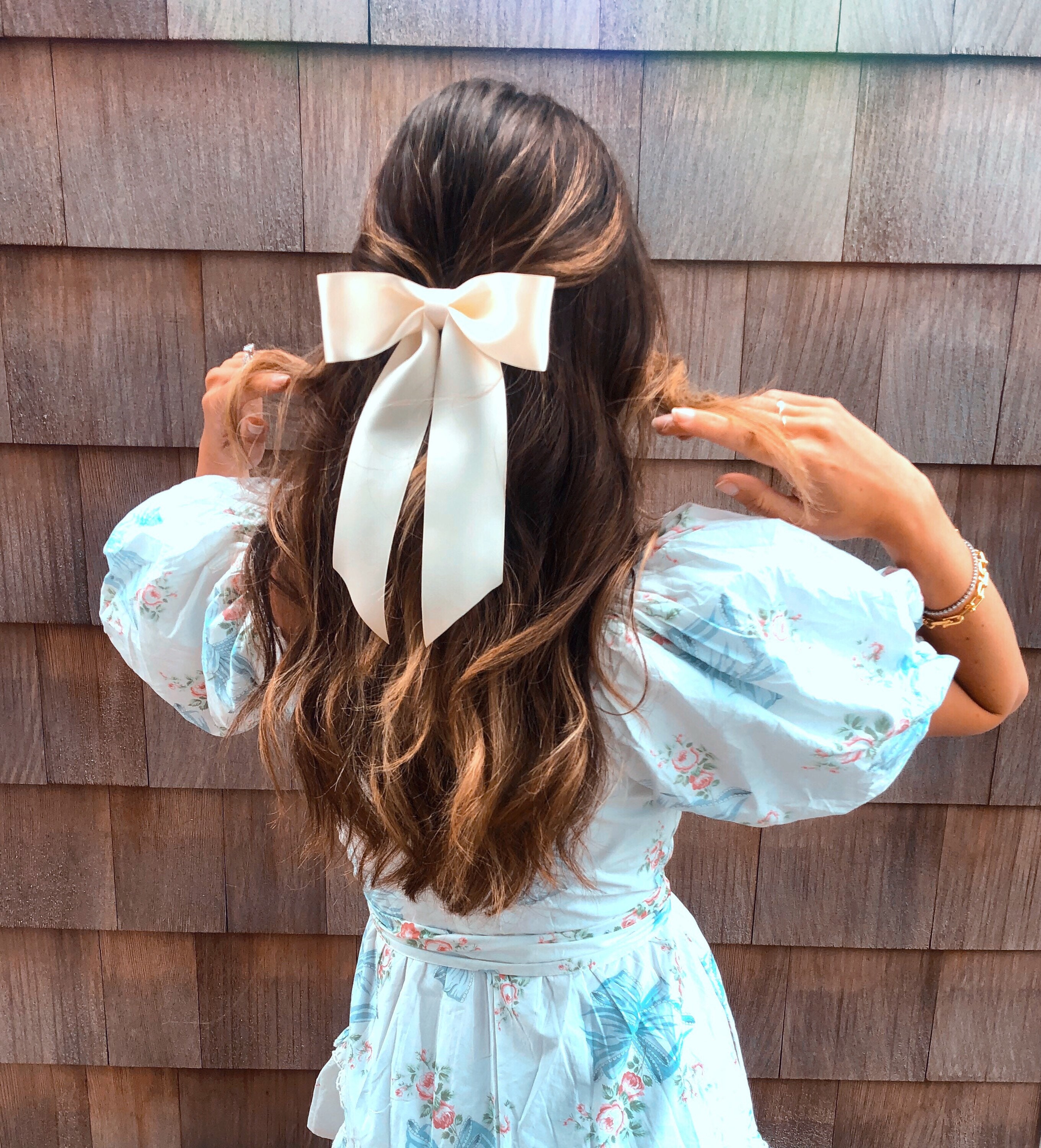 Brigitte Hair Bow Barrette (slim), Black Bow Barrette, Grosgrain