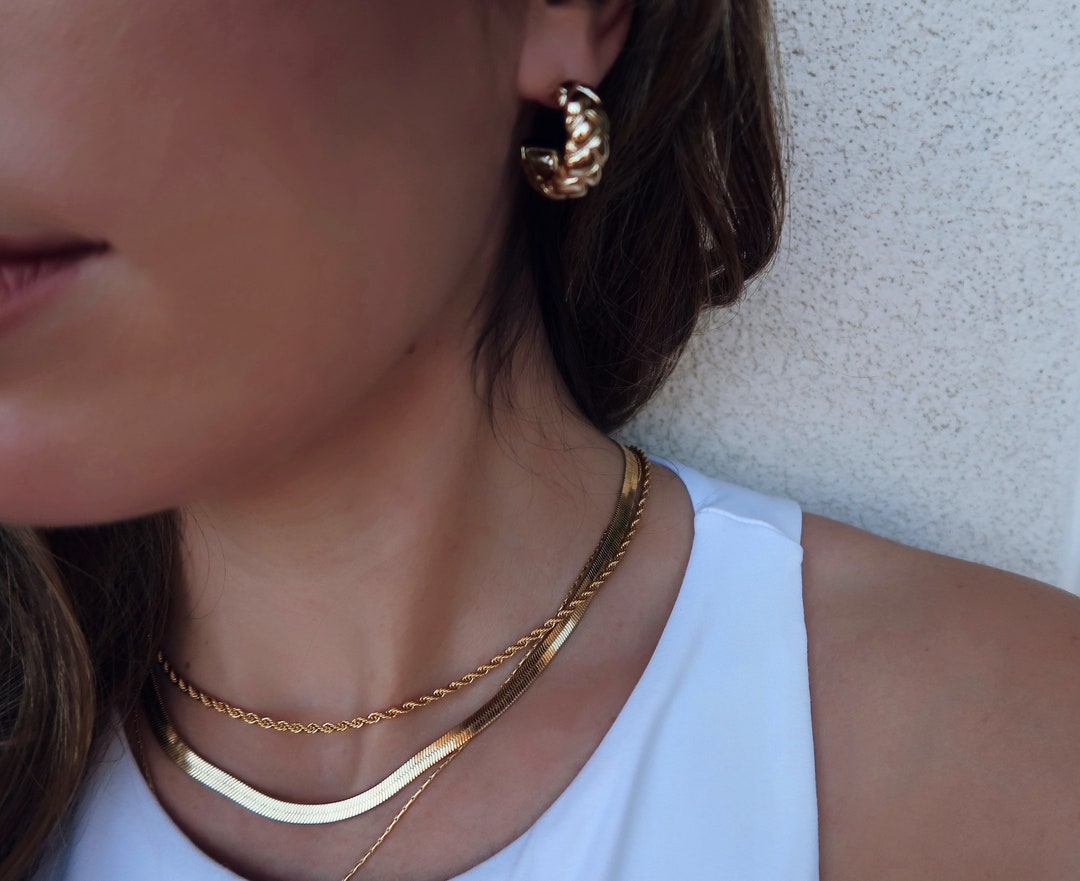 Gold Rope Necklace, Simple Corded Gold Necklace, Chain Necklace, Gold ...