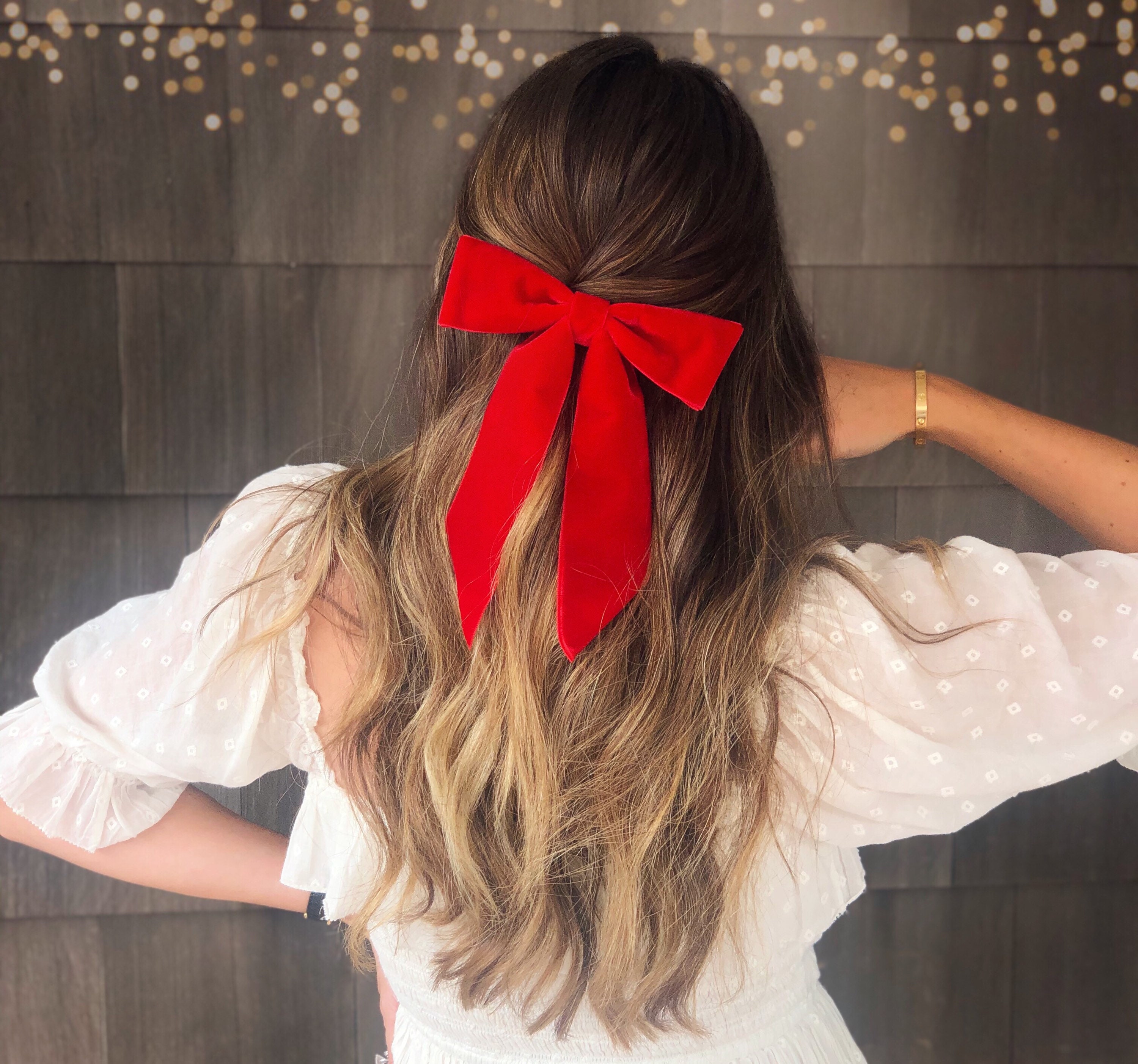 Red Grosgrain Hair Bow, Brigitte Hair Bow Barrette, Bright Red