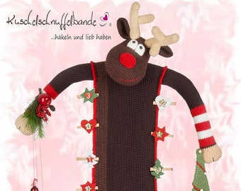 Häkelanleitung Kuschelschnuffelbande Adventskalender Rentier Knut, Amigurumi, PDF, DEUTSCH