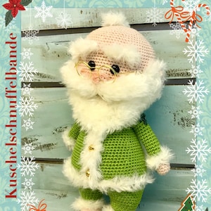 Häkelanleitung Kuschelschnuffelbande Weihnachtsmann Little Santa im Schlafanzug, Amigurumi, PDF, DEUTSCH