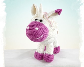 Häkelanleitung Kuschelschnuffelbande Einhorn "Flöckchen" , Amigurumi, PDF,DEUTSCH