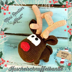 Crochet pattern Kuschelschnuffelbande Mini Reindeer Knut, Amigurumi, PDF, German