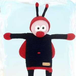 Häkelanleitung Wärmekissenbezug Kuschelschnuffelbande Marienkäfer Carlchen, Amigurumi, PDF, DEUTSCH