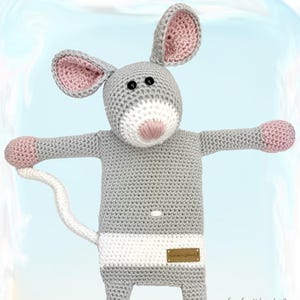 Crochet pattern heat cushion cover Kuschelschnuffelbande Mouse Phipes, Amigurumi, PDF, German