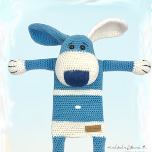 Istruzioni all'uncinetto per la fodera del cuscino termico, il tenero cane che annusa Woldo, amigurumi, PDF, tedesco