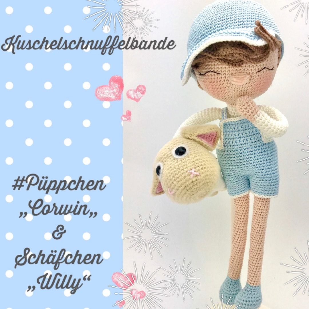 Crochet Pattern Kuschelschnuffelbande Doll Corwin and Sheep Willy ...