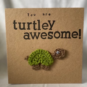 Thank you cards, awesome, handmade, crochet,gift, turtle, teacher, friend, birthday card, turtle cards