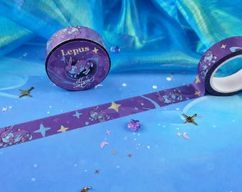Lepus Kosmos Washi Tape | Kawaii Washi Tape | Journaling Tape | Dekoratives Washi Tape | Himmlisches Washi Tape | Cosmic Kollektion | von ellyonart