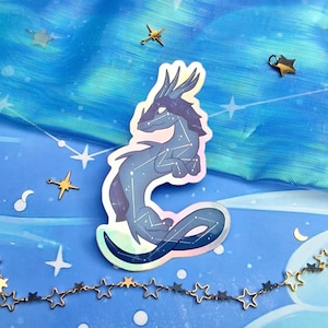Draak | Hemels | Metgezel | Dragonkin | Schattig | Gamethema | Holografisch | Ster | Universum | Melkwegstelsel | Sticker