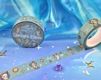 Kawaii Starlight Kittens Washi Tape: Cosy Scrapbooking