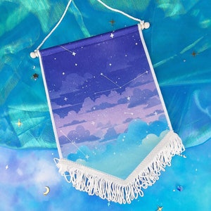 Enamel Pin Banner | Sky Galaxy Flag For Pins | Lapel Pin Display | Pin Organizer | Pin Collection Display | Enamel Pin Holder | Gift | Stars
