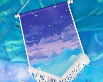 Enamel Pin Banner | Sky Galaxy Flag For Pins | Lapel Pin Display | Pin Organizer | Pin Collection Display | Enamel Pin Holder | Gift | Stars