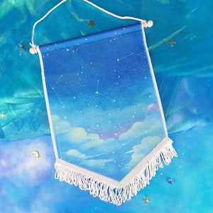 Banner | Flag | ellyonart | Enamel Pin | Lapel Pin | Pin Badge | Collection | Display | Banner | Pastel | Sky | Galaxy | Clouds |Gift