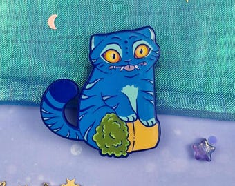 Blå tiger emaljnål | Kpop-slagnål | Derpy Cat | Fantasy-slagmärke