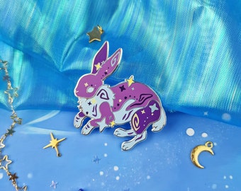 Lepus | COMOS | series | collection | Bunny | Galaxy | Constellation | ellyonart | Enamel Pin | Lapel Pin | Pin Badge | Fantasy | Gift