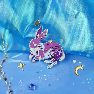 Lupus / COMOS / serie / colección / Conejito / Galaxia / Constelación / ellyonart / Pin de esmalte / Pin de solapa / Insignia de pin / Fantasía / Regalo