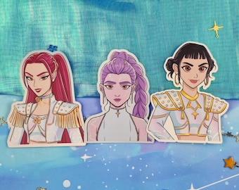 Kpop Sticker Set | Light & Dark Trio | Holographic Sticker Pack